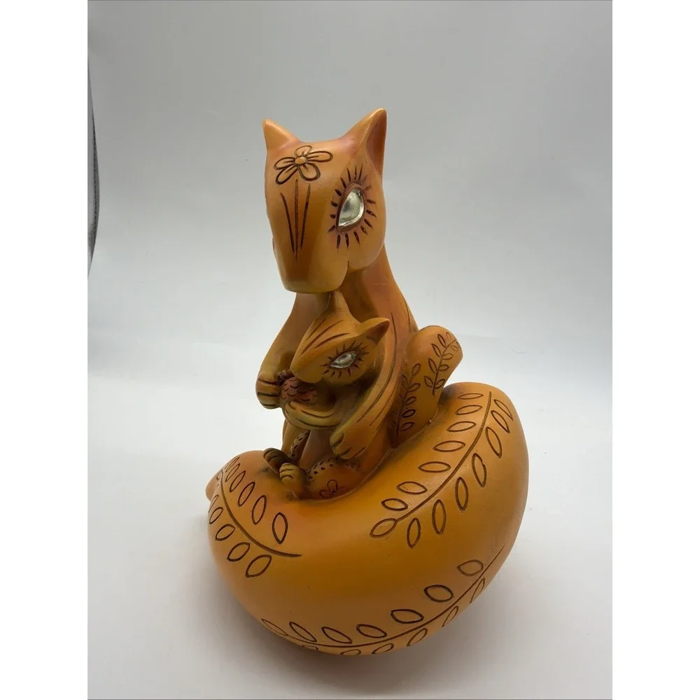 Handmade Wood Chipmunk Squirrel Figurine Hand Painted